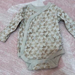 Burt's Bees Brown Bodysuit with Geometric Pattern